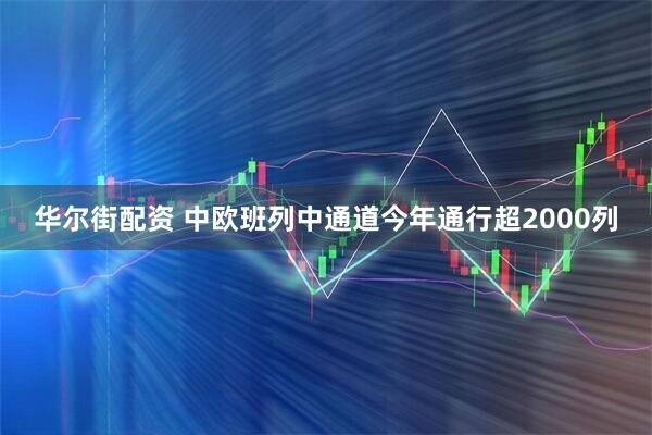 华尔街配资 中欧班列中通道今年通行超2000列
